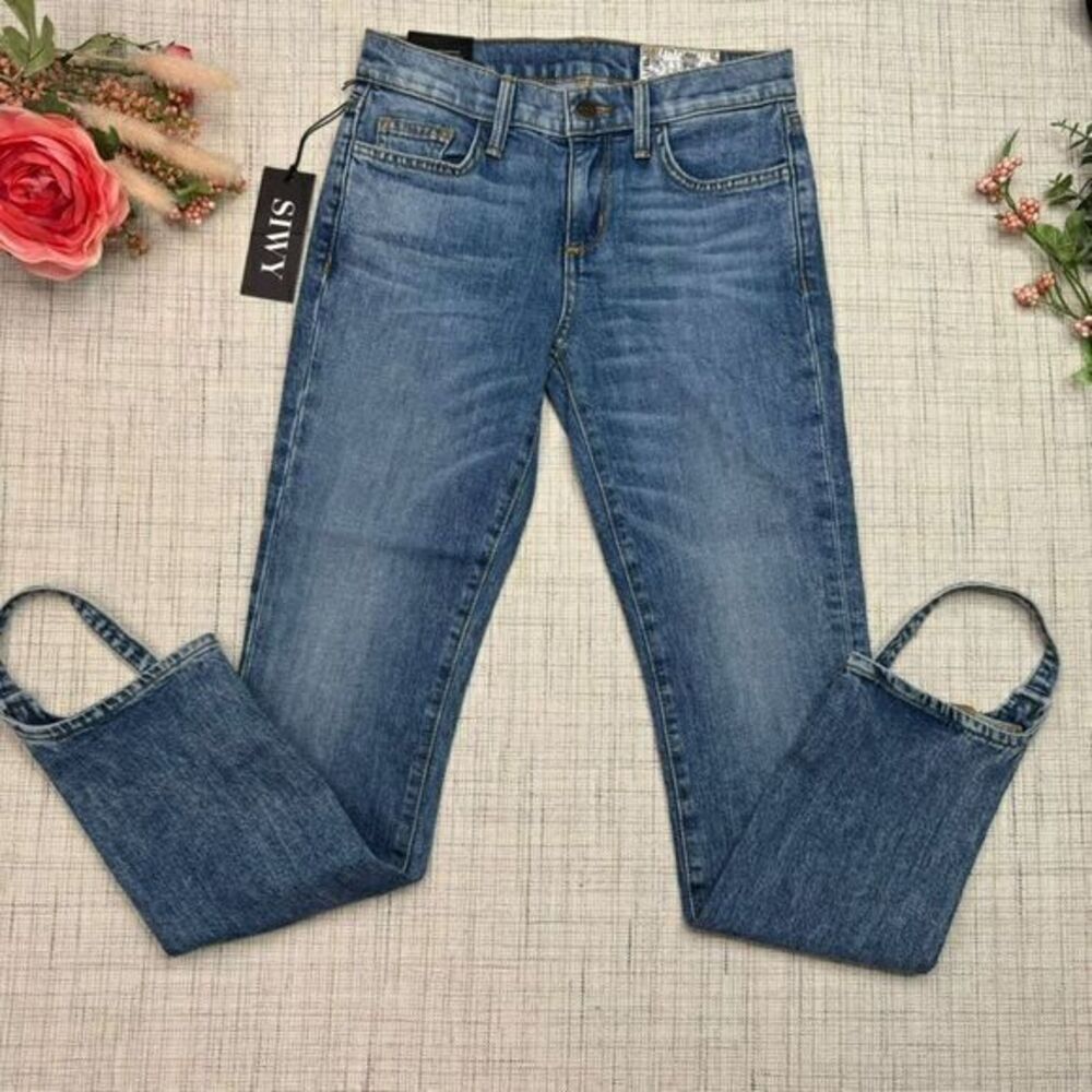 NWT SIWY Los Angeles Elin Stirrup Jeans Women's Size‎ 23 Blue Denim Five-Pocket